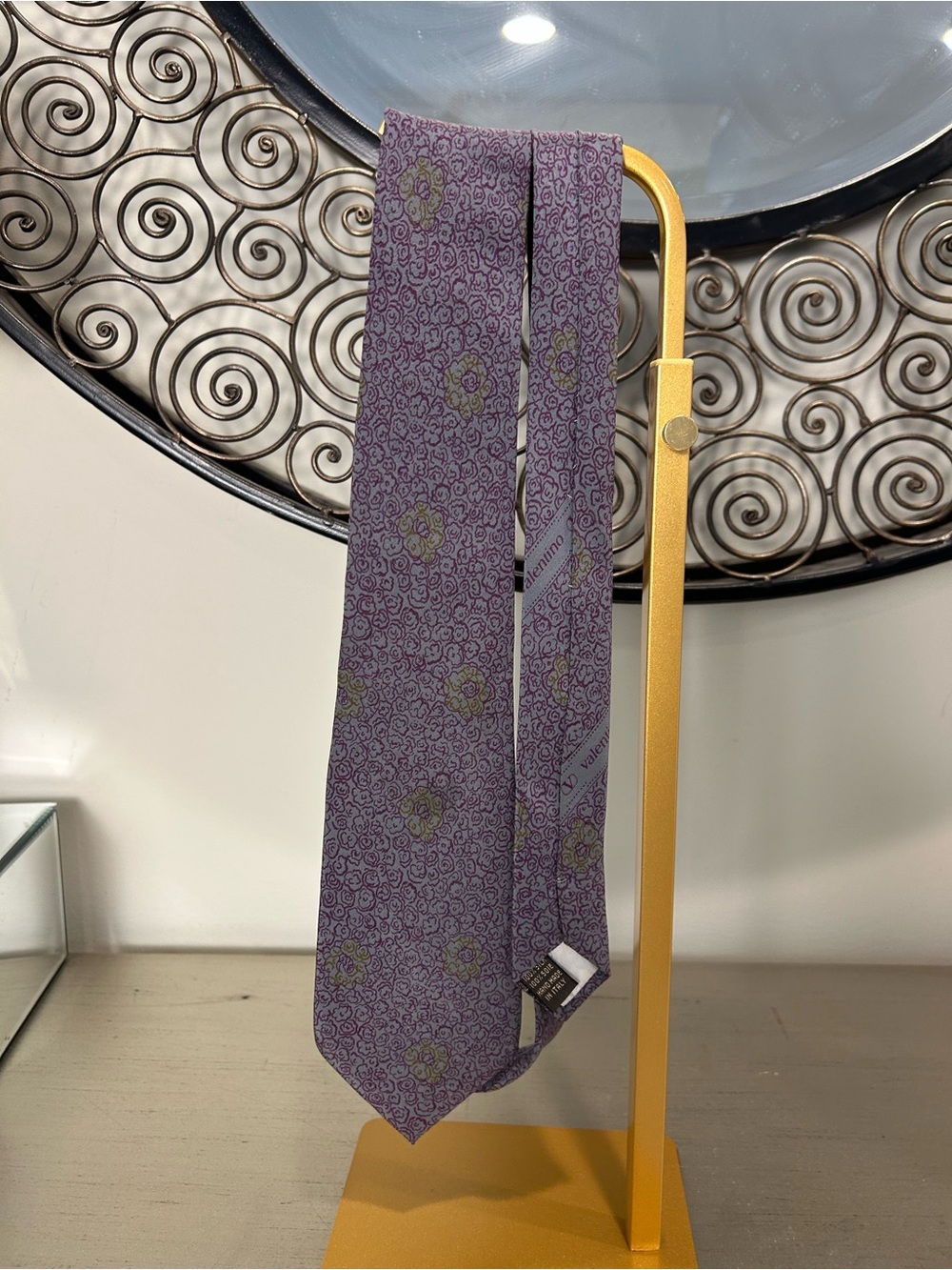 Valentino Lavender Floral Silk Tie